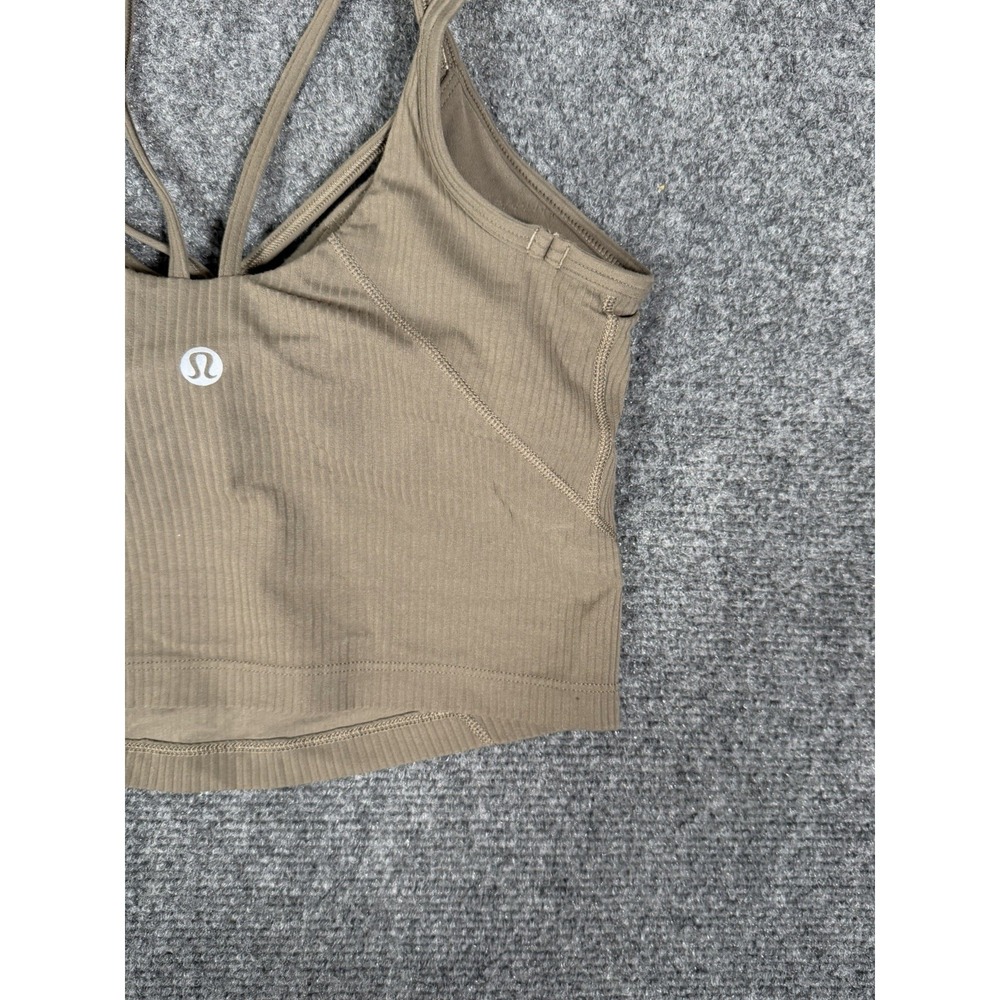 Lululemon Tank Top Womens 2 Nomad Brown Align Ribbed Strappy Cropped Athletic - Picture 11 of 16